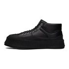 Jil Sander Black Leather Platform Sneakers