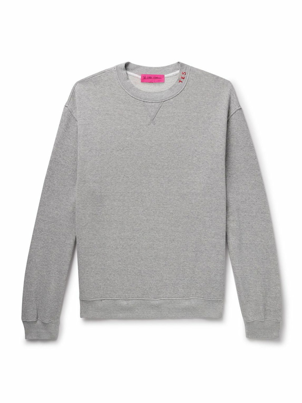 Photo: The Elder Statesman - Daily Crew Cotton and Cashmere-Blend Jersey Sweatshirt - Gray