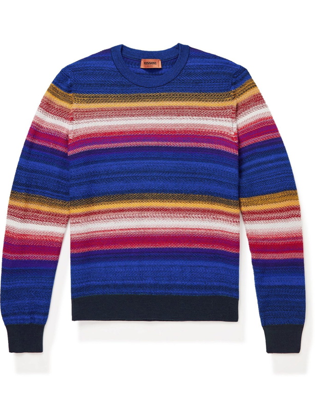 Photo: Missoni - Striped Wool-Blend Sweater - Blue