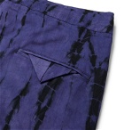 Sasquatchfabrix. - Cropped Tie-Dyed Tencel Drawstring Trousers - Purple