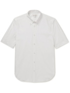 Alexander McQueen - Brad Pitt Button-Down Collar Cotton-Blend Poplin Shirt - White
