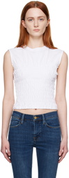 FRAME White Smocked Tank Top