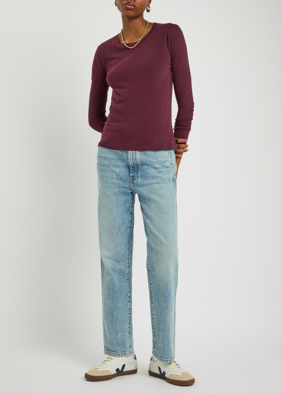 American Vintage Gamipy Cotton T-shirt Burgundy