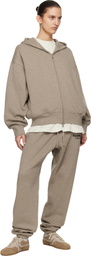 Fear of God ESSENTIALS Beige Classic Zip-Up Hoodie