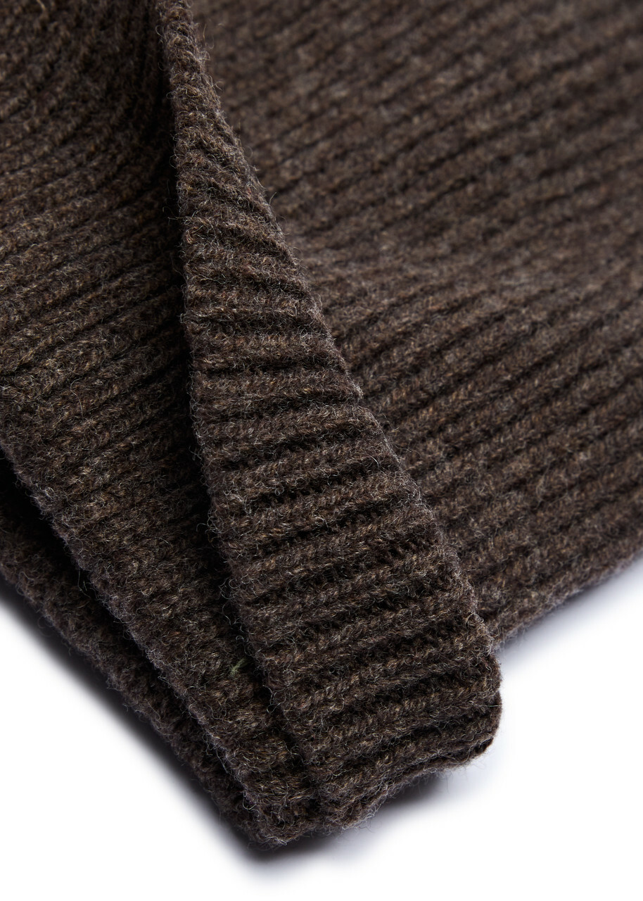 Colorful Standard Ribbed Wool Beanie - Dark Brown - One Size