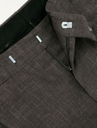 Mr P. - Straight-Leg Pleated Wool, Silk and Linen-Blend Suit Trousers - Brown