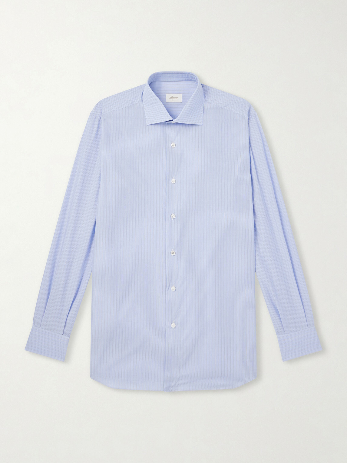 Brioni - Striped Cotton-Poplin Shirt - Blue