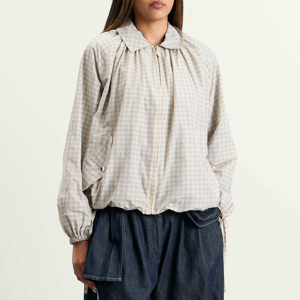 Damson Madder Women's Lailah Lightweight Bomber Jacket in Oyster