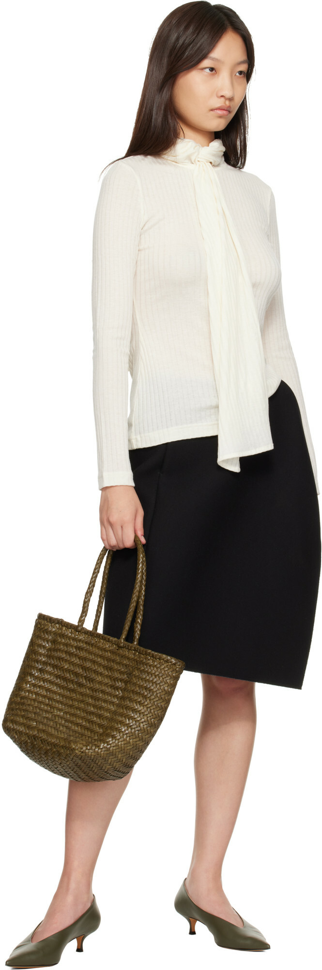 Dragon Diffusion Khaki Grace Basket Small Tote