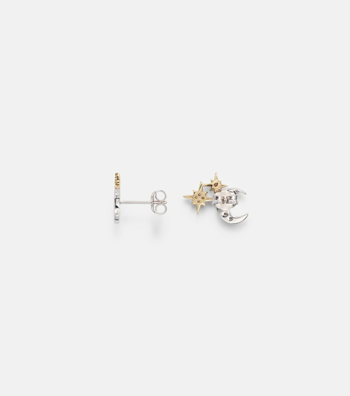Sydney Evan Moon 14kt gold earrings with diamonds