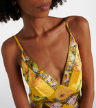 Camilla Floral silk satin slip dress