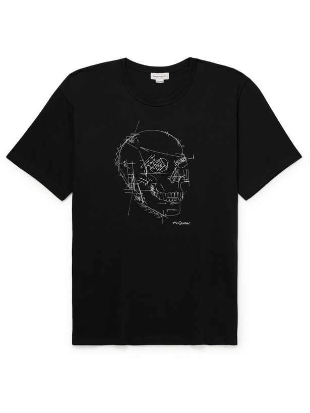 Photo: ALEXANDER MCQUEEN - Printed Cotton-Jersey T-Shirt - Black