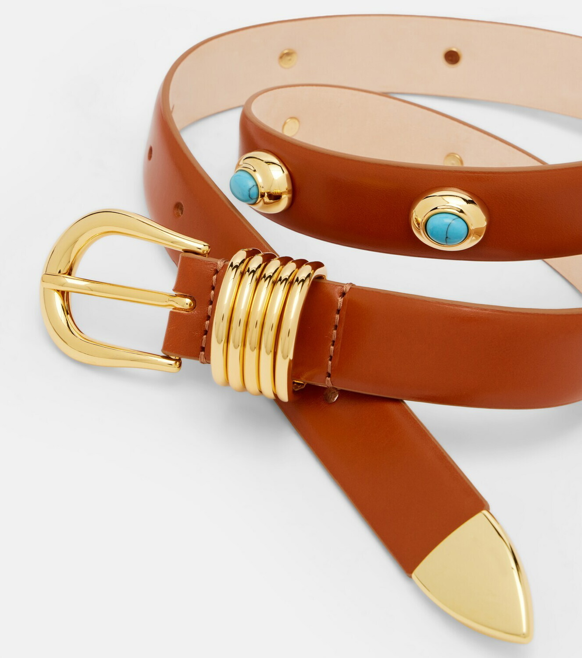 Déhanche Hollyhock embellished leather belt