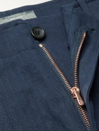 Private White V.C. - The Maker's Straight-Leg Herringbone Cotton Trousers - Blue