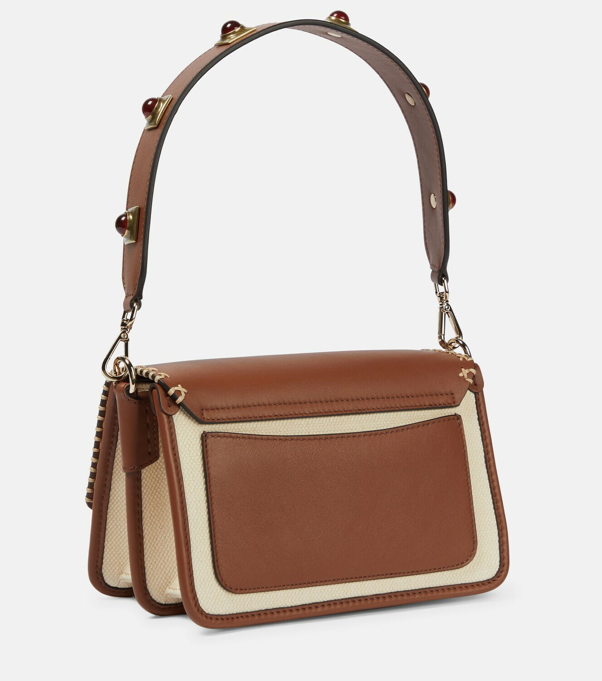 Complice Leather and Canvas Shoulder Bag