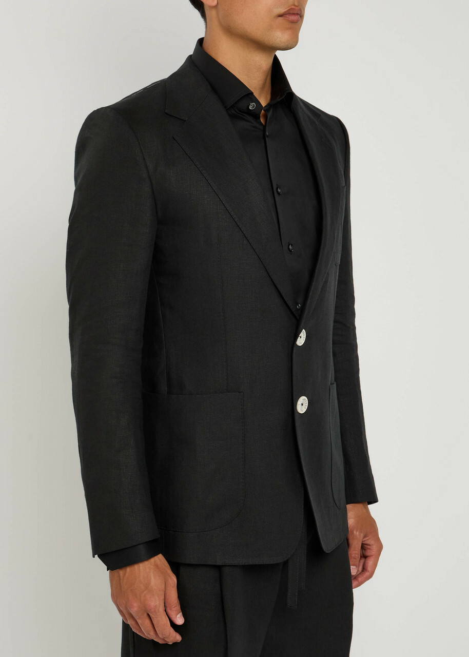 Dolce & Gabbana Linen Blazer Black Dolce & Gabbana