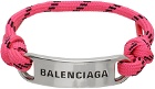 Balenciaga Pink & Black Plate Bracelet
