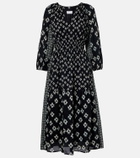 Velvet Elen embroidered cotton midi dress