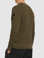 MONCLER - Cotton Waffle Stitch Crewneck Sweater