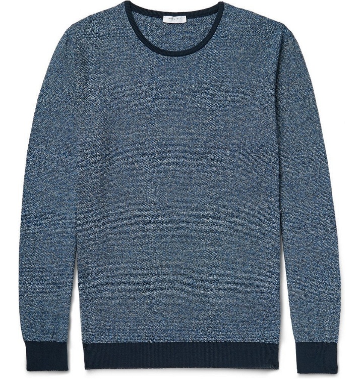 Photo: Boglioli - Two-Tone Mélange Knitted Sweater - Men - Blue