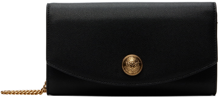 Photo: Balmain Black Emblème Grained Calfskin Bag