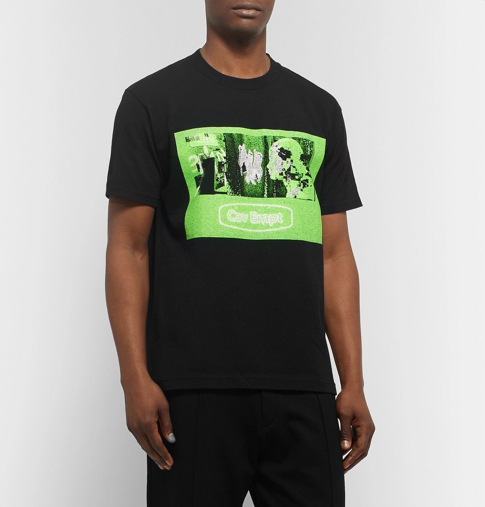 Cav Empt Printed Cotton Jersey T Shirt Black Cav Empt