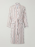 Frescobol Carioca - La Marzocco Striped Belted Tencel® and Linen-Blend Pyjamas - Neutrals