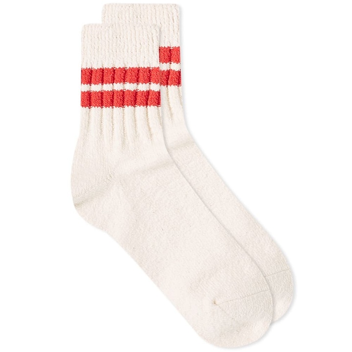 Photo: Anonymous Ism City 2 Line Quarter Sock in Ivory