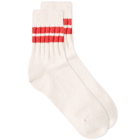Anonymous Ism City 2 Line Quarter Sock in Ivory