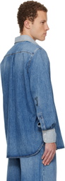 Marni Blue Embroidered Denim Shirt