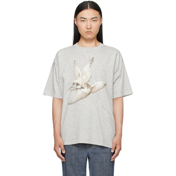 Photo: Maison Margiela Gray Creased Bird T-shirt