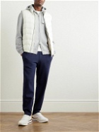 Brunello Cucinelli - Straight-Leg Cotton-Blend Jersey Sweatpants - Blue