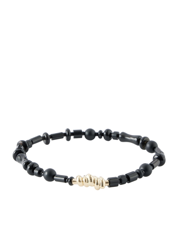 Photo: Luis Morais - 14-Karat Gold Agate Beaded Bracelet