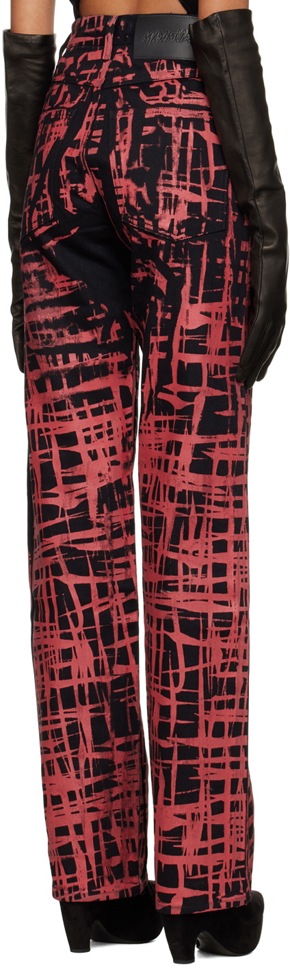 Maximilian Davis Black Scratch Check Jeans