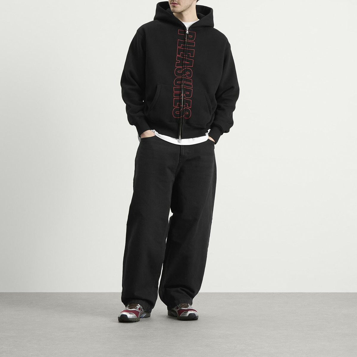 Pleasures Men's Impact Zip Hoodie in Black