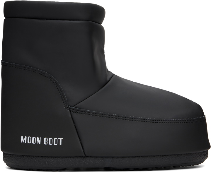 Photo: Moon Boot Black No Lace Rubber Boots