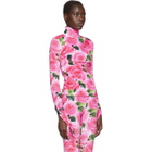 Richard Quinn Pink Floral Turtleneck