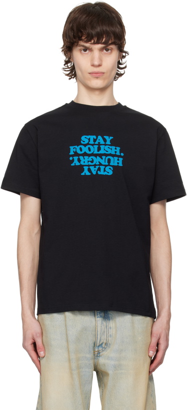 Photo: Coperni Black 'Stay Foolish' Printed Boxy T-shirt