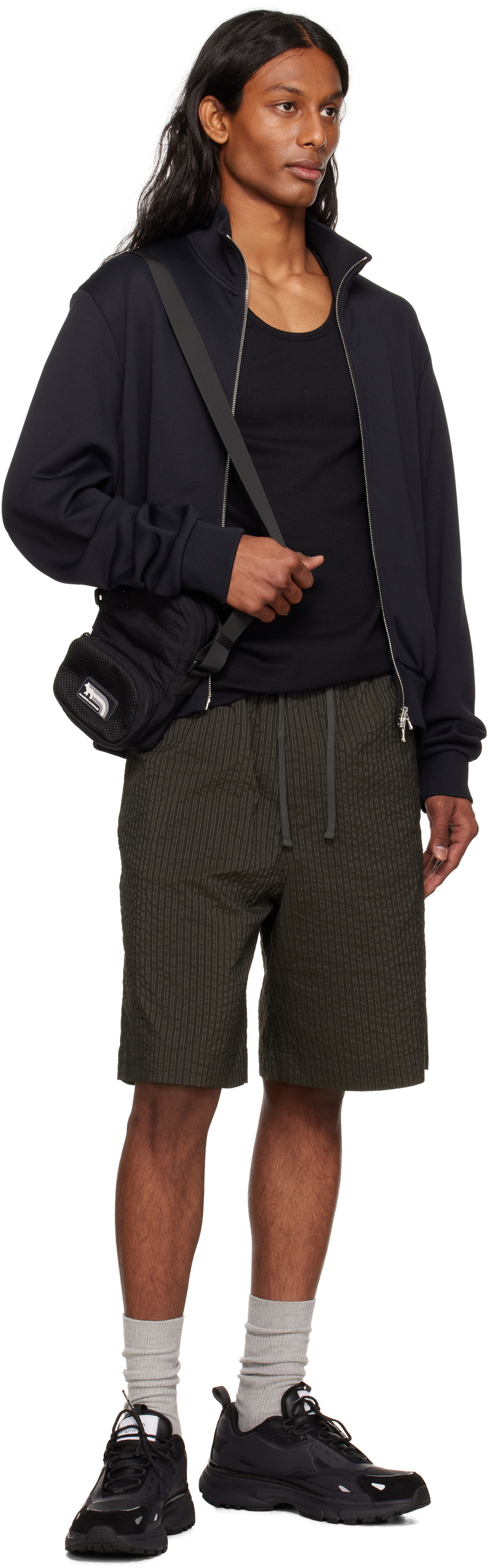 Maison Kitsuné Black Flash Fox Crossbody Bag