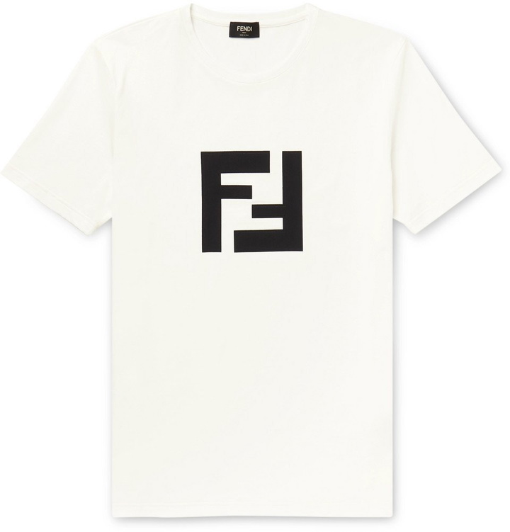 Photo: Fendi - Slim-Fit Logo-Appliquéd Cotton-Jersey T-Shirt - White