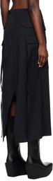 Junya Watanabe Black Gabardine Maxi Skirt