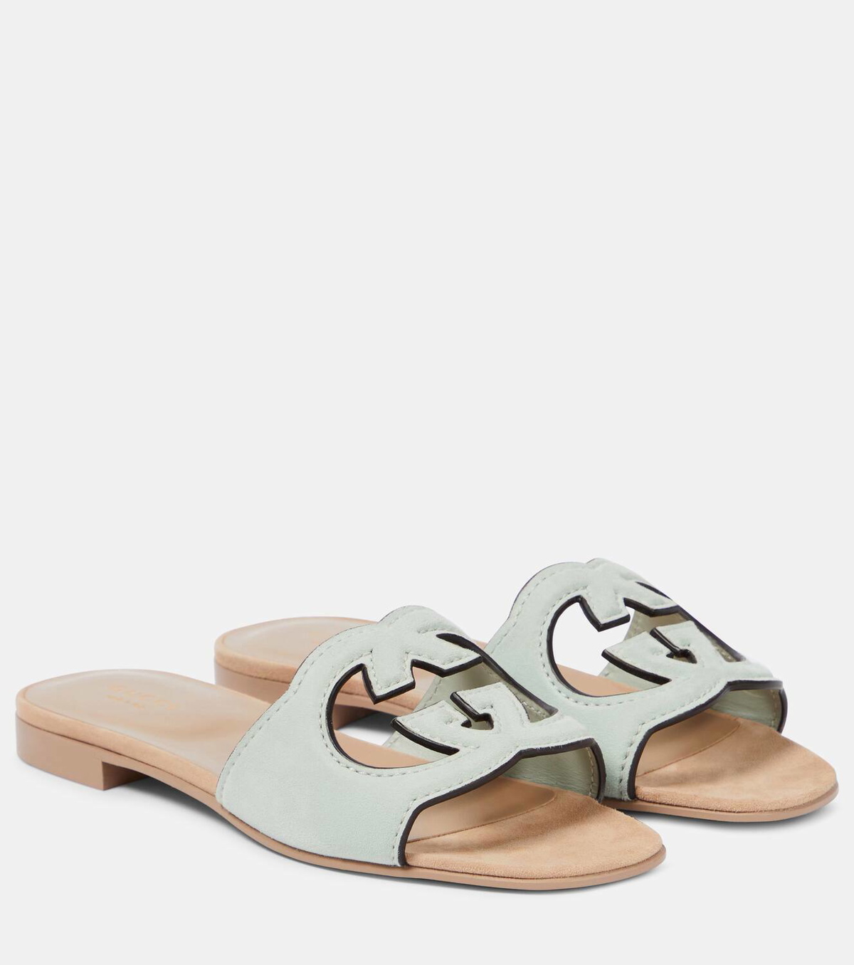 サンダル・ミュール GUCCI Logo cut out slides GUCCI Cutout leather slides | NET-A-PORTER