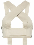 Sinead O'Dwyer Neutral Criss-Cross Crop Top