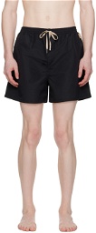 JACQUEMUS Black Le Raphia 'Le maillot Praia' Swim Shorts