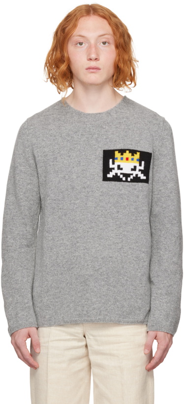 Photo: Comme des Garçons Shirt Gray Invader Edition Sweater