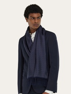 Ferragamo Mens Double face scarf in Blue