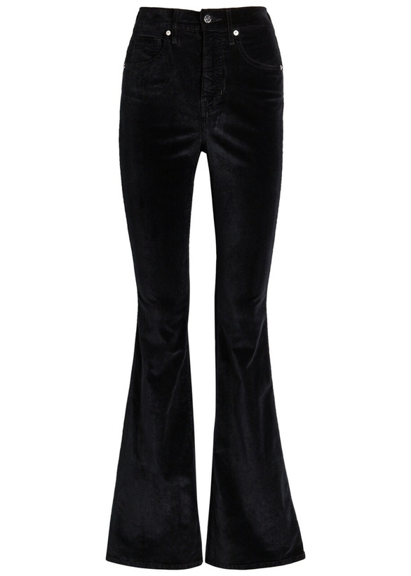 Photo: Veronica Beard Beverly Skinny Flared-leg Velvet Jeans Black
