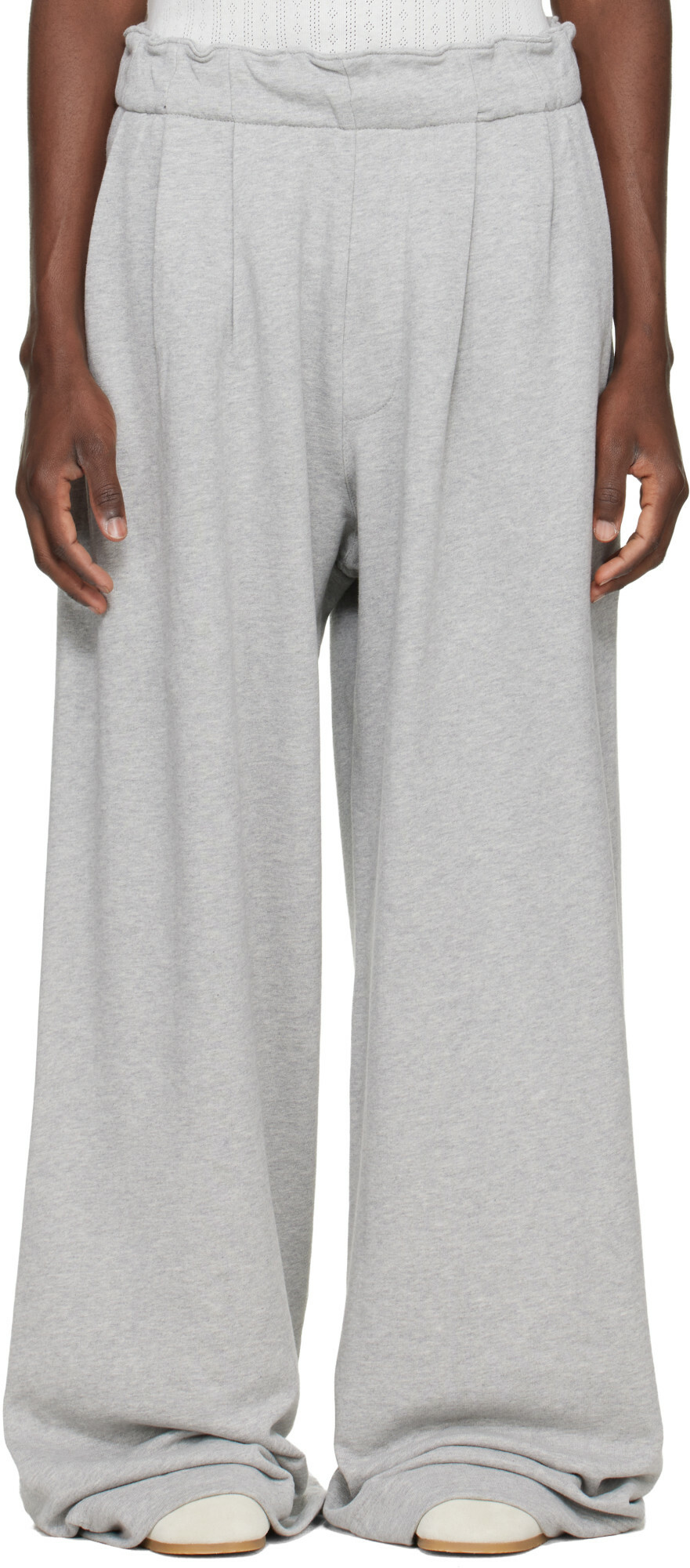 Dries Van Noten Gray Pleated Sweatpants