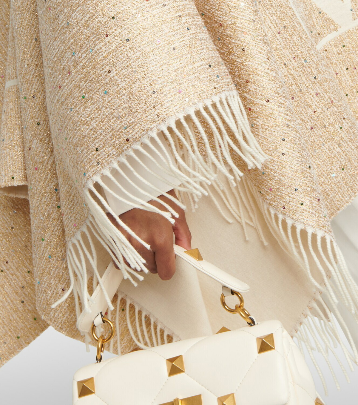 Valentino Logo jacquard wool-blend poncho Valentino