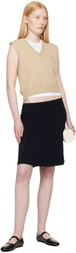 Sandy Liang Navy Lyon Midi Skirt